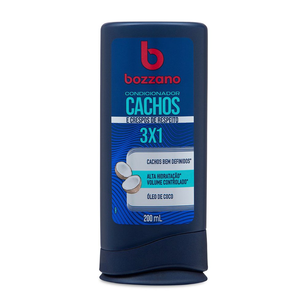 Condicionador Bozzano Cachos 3 x 1 Óleo de Coco 200ml