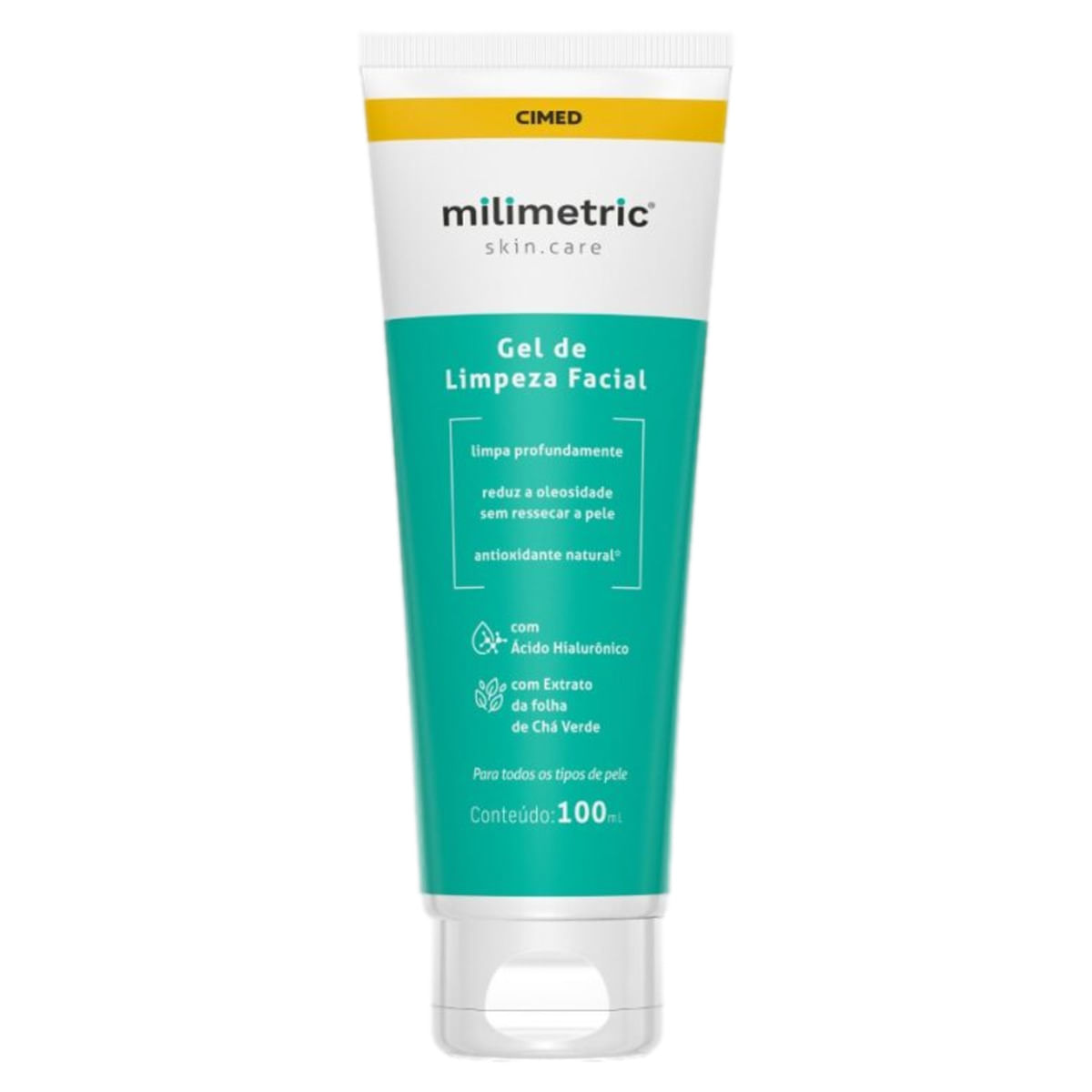 Gel de Limpeza Facial Milimetric com Ácido Hialurônico e Extrato de Chá Verde 100ml