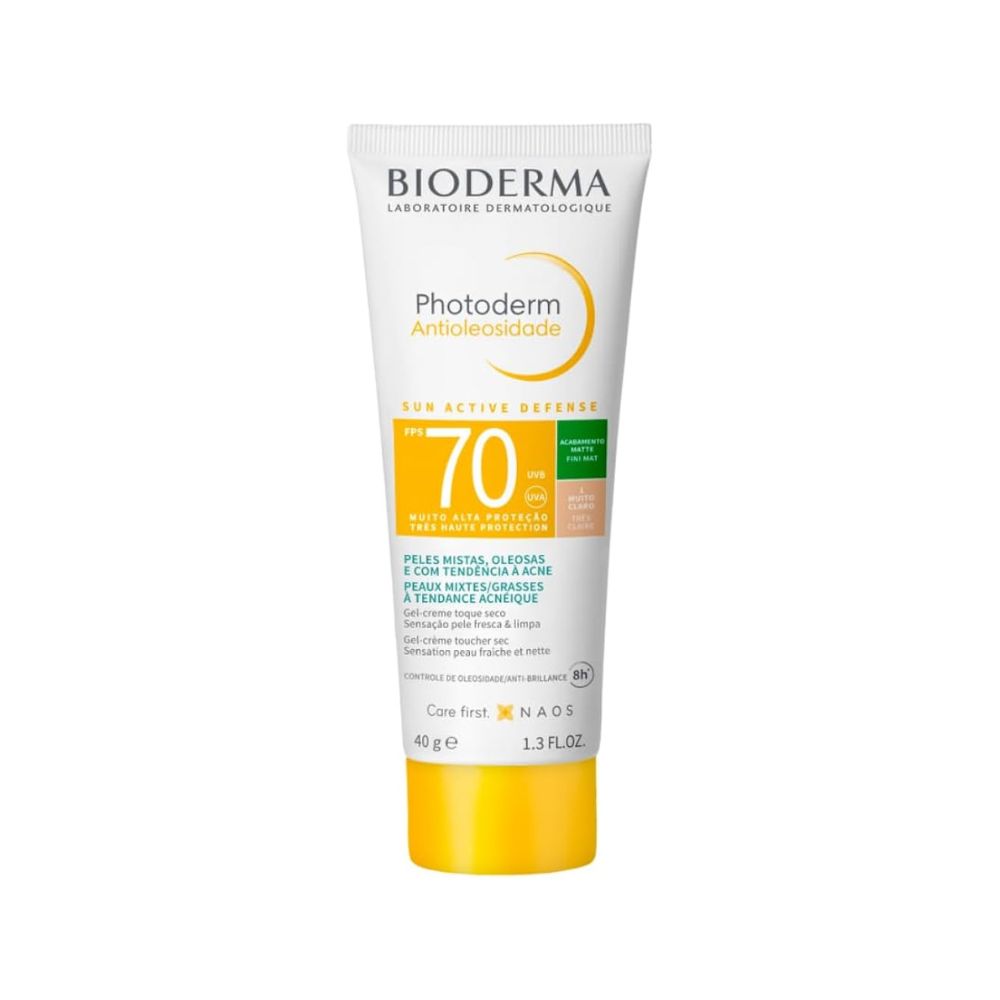 Protetor Solar Facial Bioderma Photoderm Antioleosidade FPS70 Cor 1.0 40g