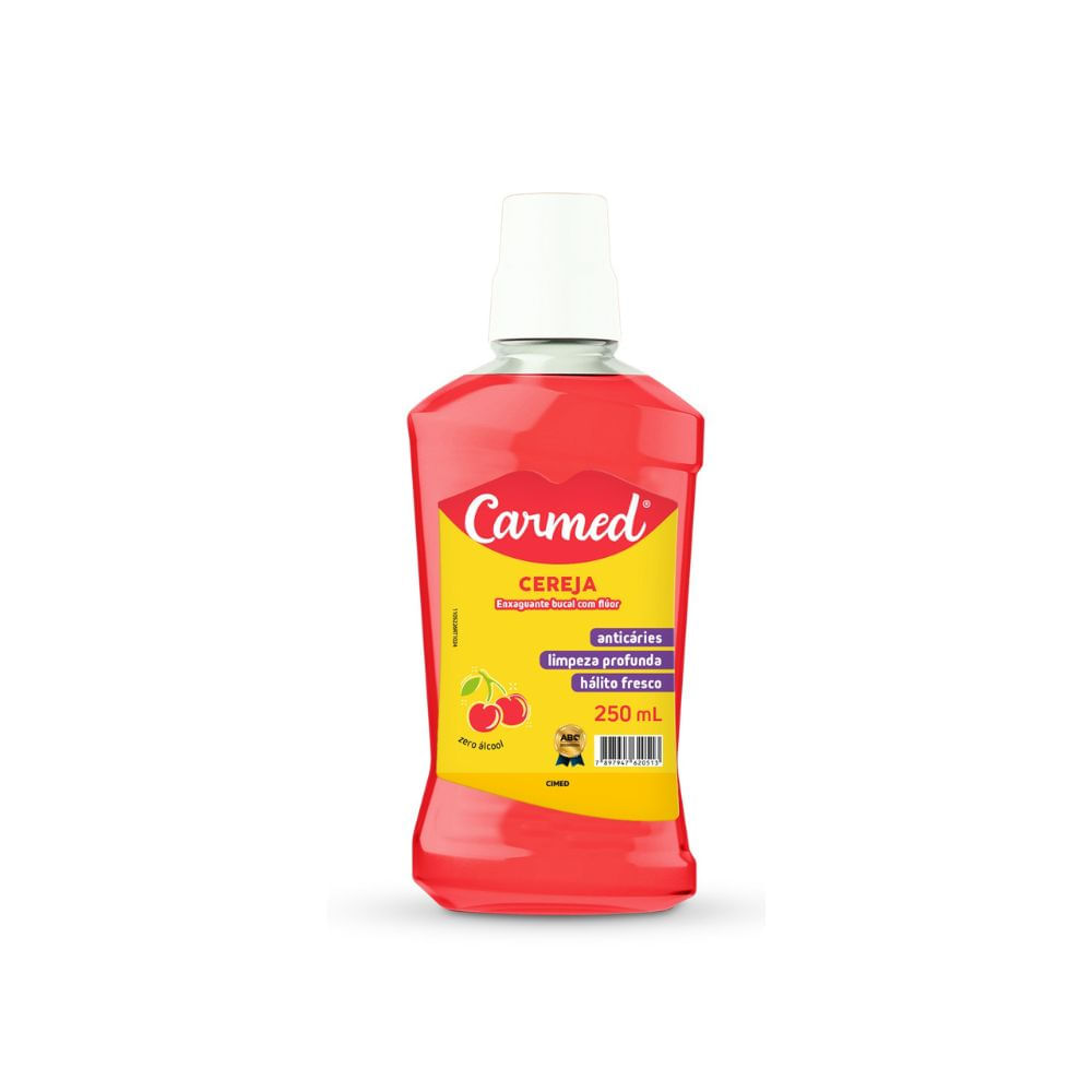 Enxaguante Bucal Carmed com Flúor Sabor Cereja 250ml