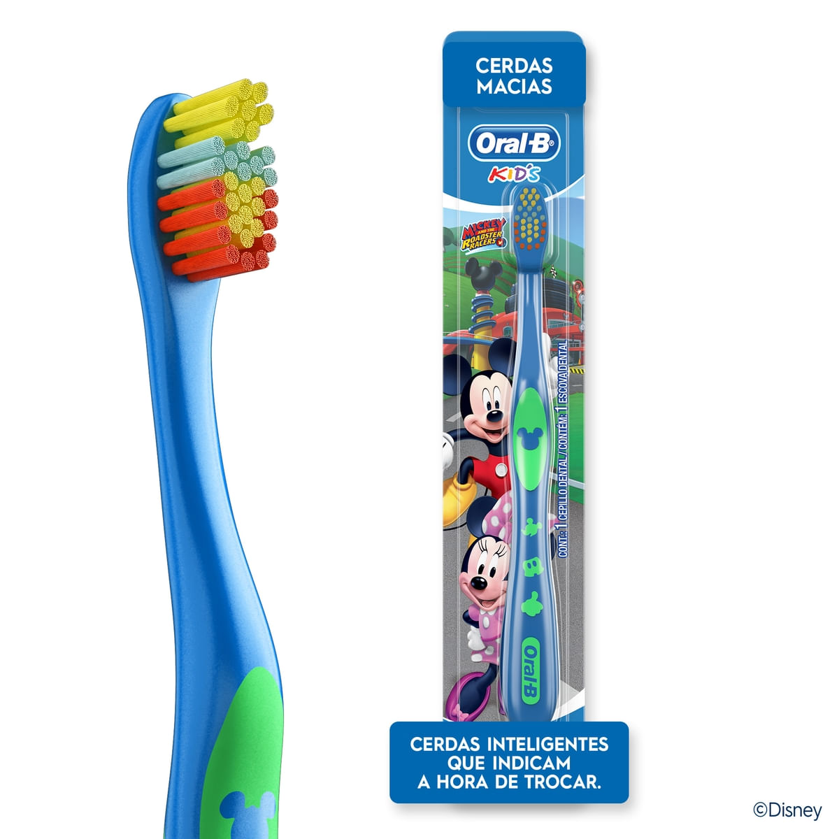 Escova Dental Infantil Oral-B Mickey Cerdas Macias +3 anos 1 Unidade