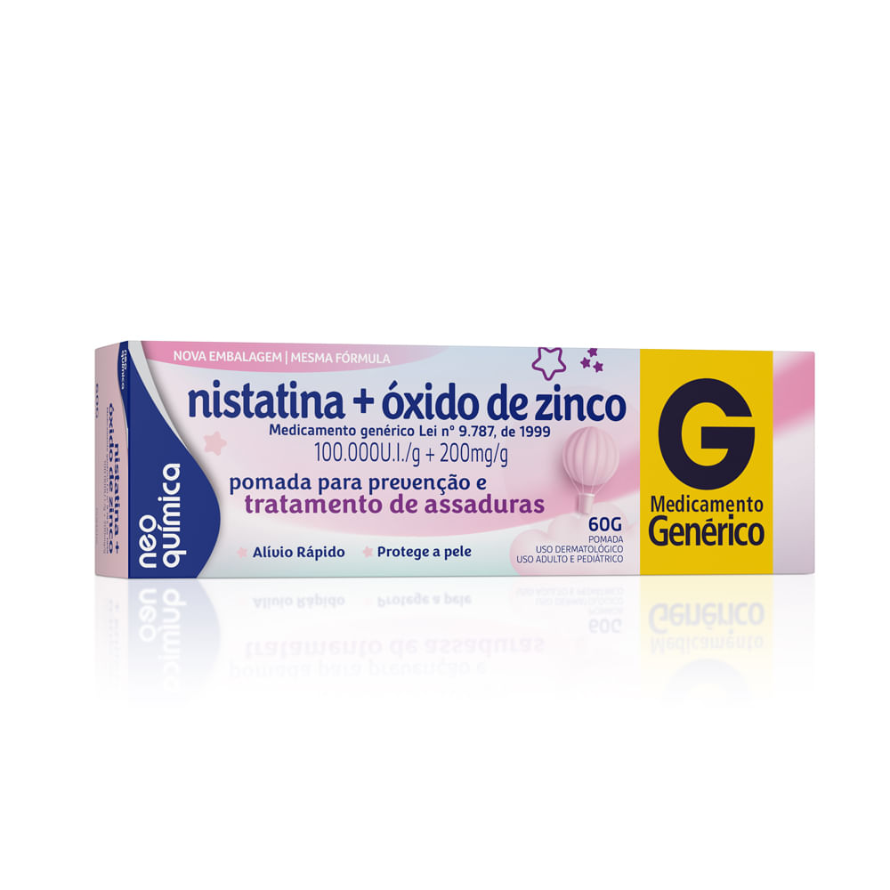 Pomada Antiassaduras Nistatina + Óxido de Zinco Neo Química 60g