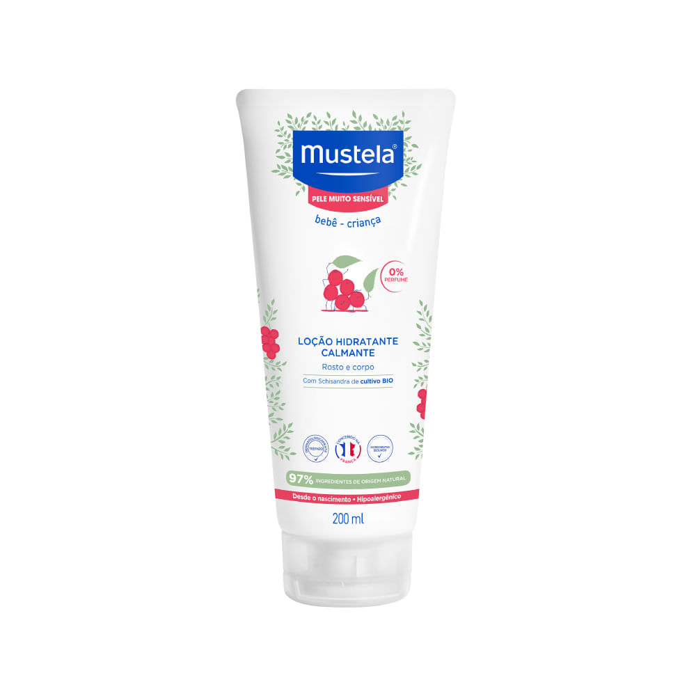 Loção Hidratante Mustela Pele Muito Sensível Bebê Calmante Sem Perfume 200ml