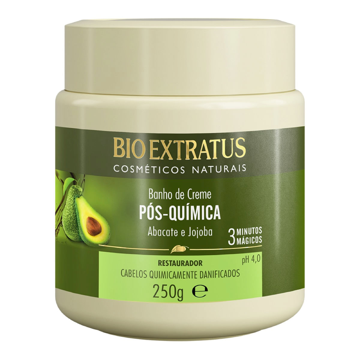 Creme de Tratamento Capilar Bio Extratus Pós-Química Abacate e Jojoba 250g