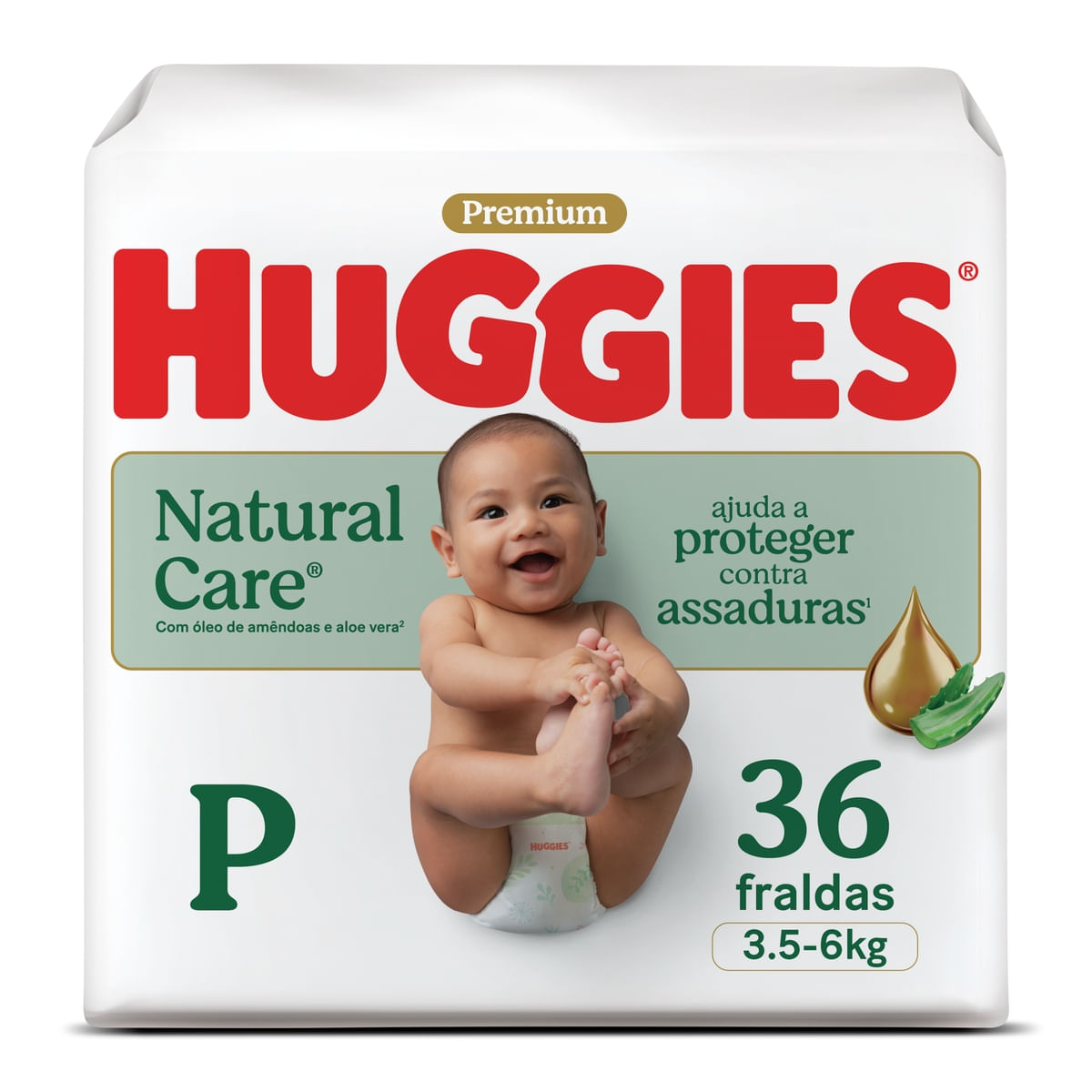 Huggies Fralda Descartável Premium Natural Care P - 36 Un