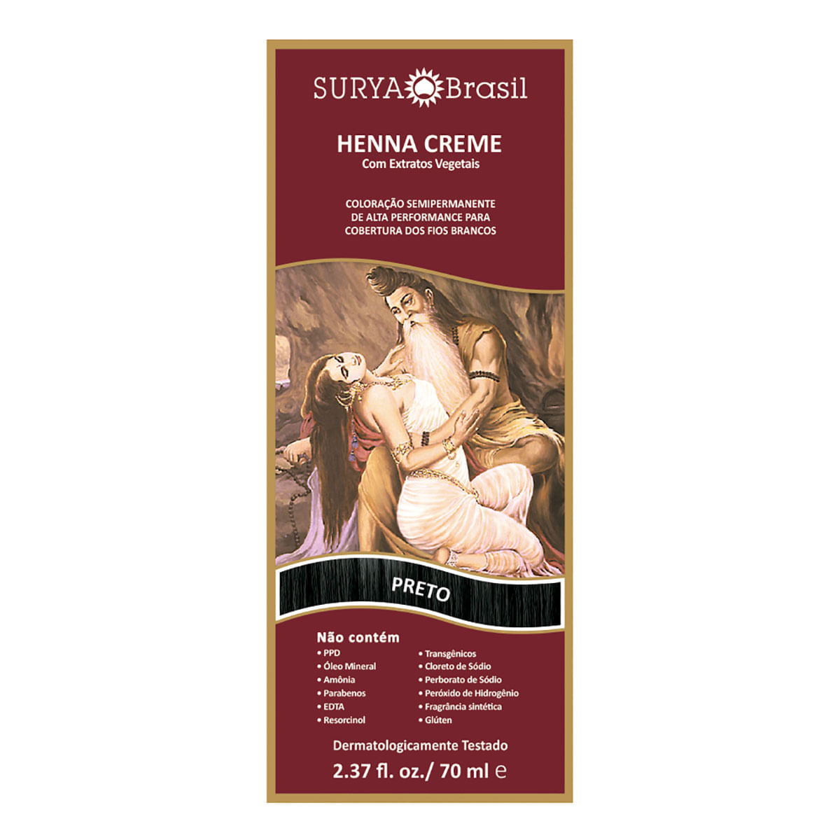 Tintura Natural Henna Surya Preto 70ml