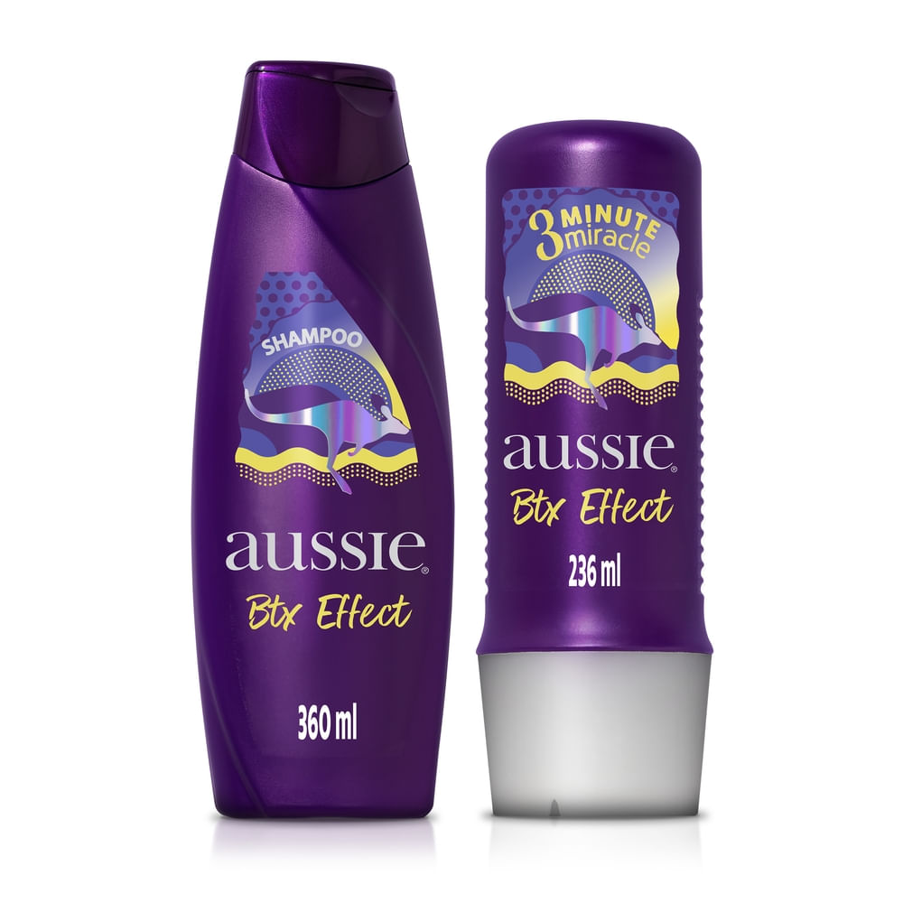 Kit Aussie Btx Effect Shampoo 360ml +  Creme de Tratamento Capilar 3 Minutos Milagrosos 236ml