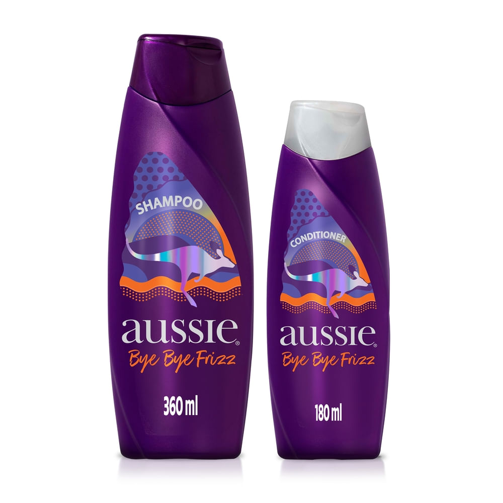Kit Shampoo Aussie Bye Bye Frizz 360ml 1 Unidade + Condicionador Aussie Bye Bye Frizz 180ml 1 Unidade