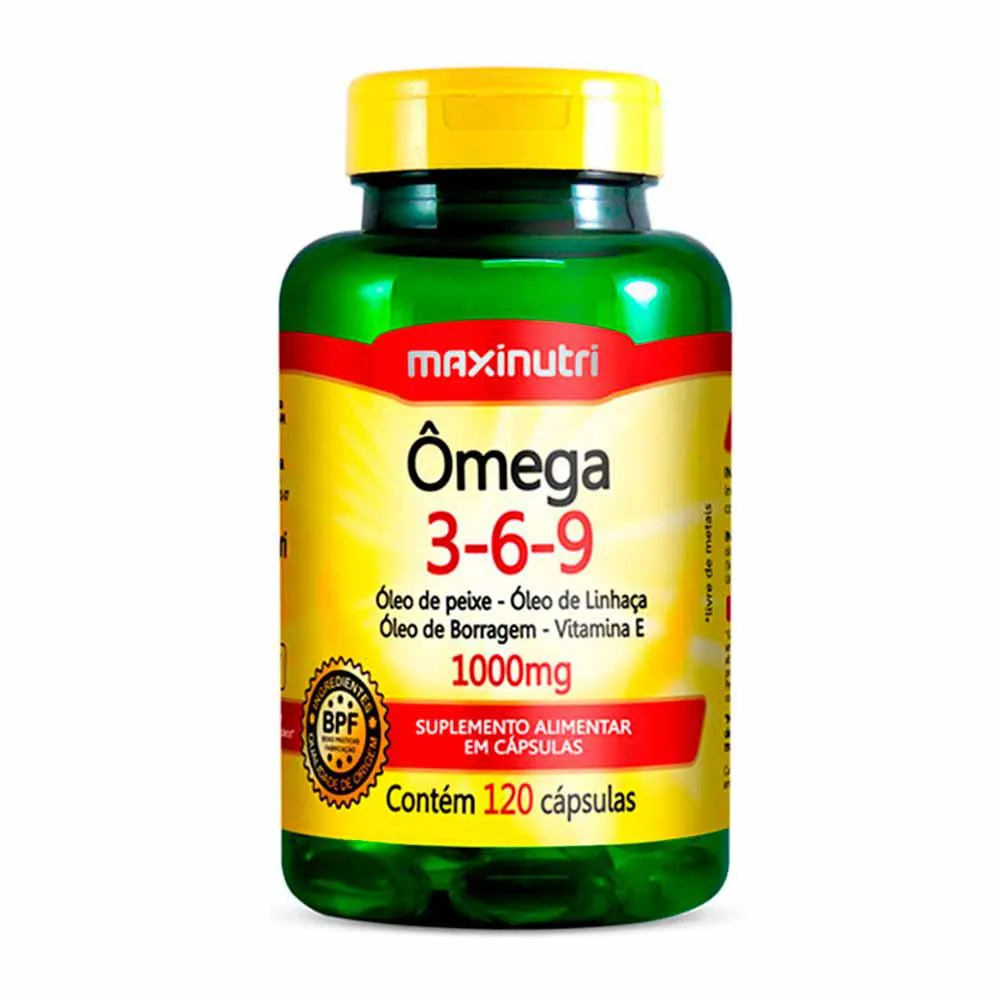 Ômega 3-6-9 Triplo 1000mg 120 Cápsulas Maxinutri