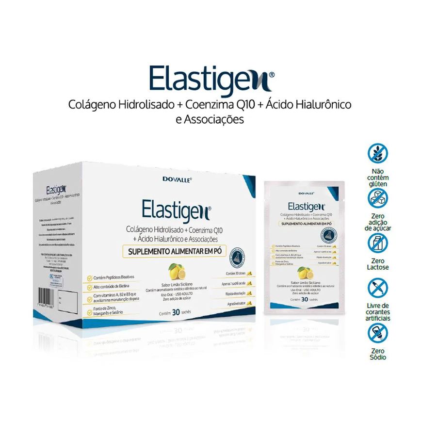 Elastigen 30 Sachês Sabor Limão Siciliano
