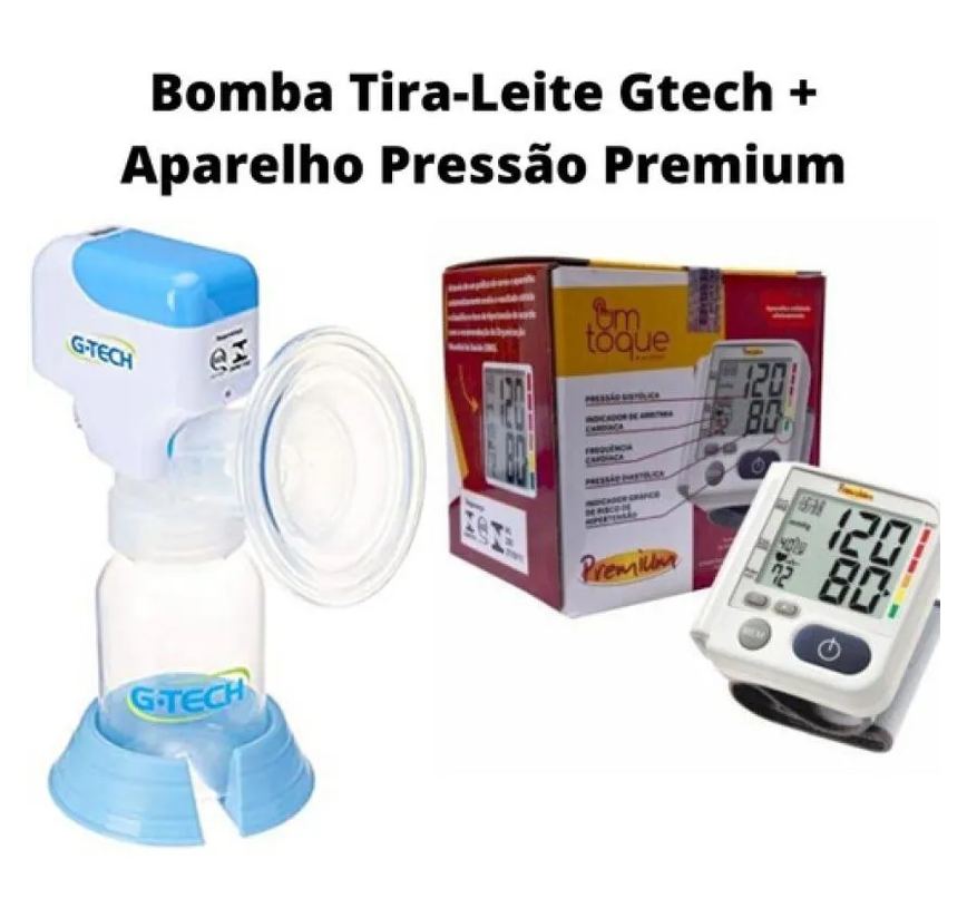 Kit Bomba Tira-leite Gtech + Aparelho Pressão Premium Lp200