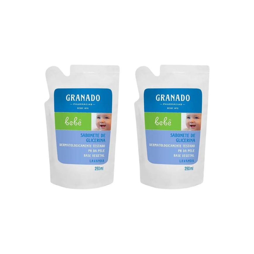 Sabonete Liquido Granado Baby Refil 250ml Glic Lav-Kit C/2un
