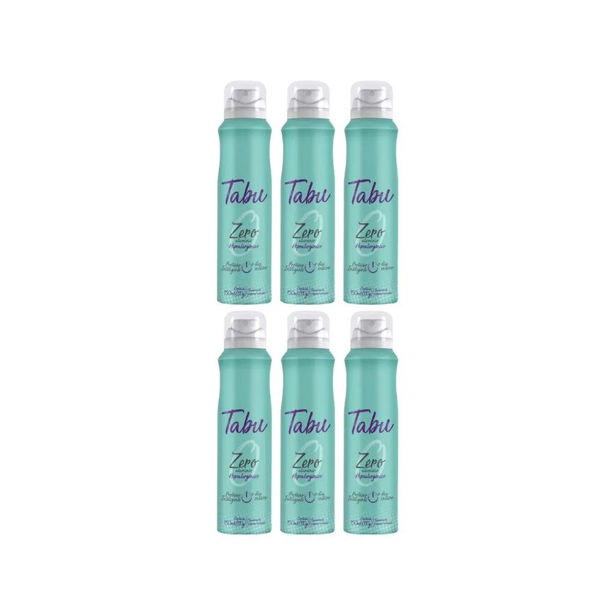 Desodorante Aero Tabu Antitr Zero Aluminio 150ml- Kit C/6un