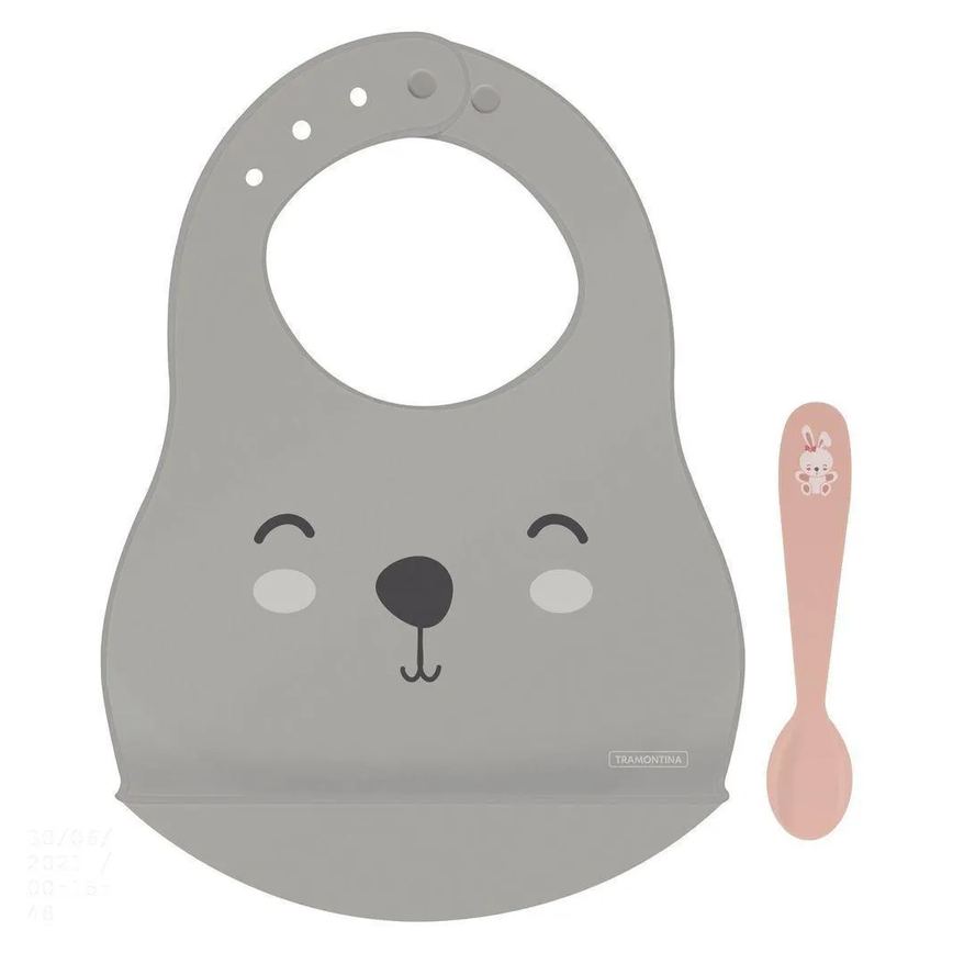 Kit Babador E Colher Infantil Tramontina Le Petit 02 Peças Tramontina