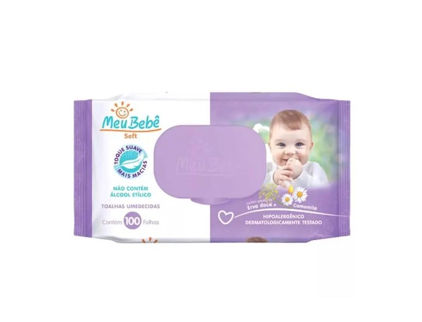 Toalha E Lenço Umedecido Meu Bebê Soft Hipoalergênico 100un