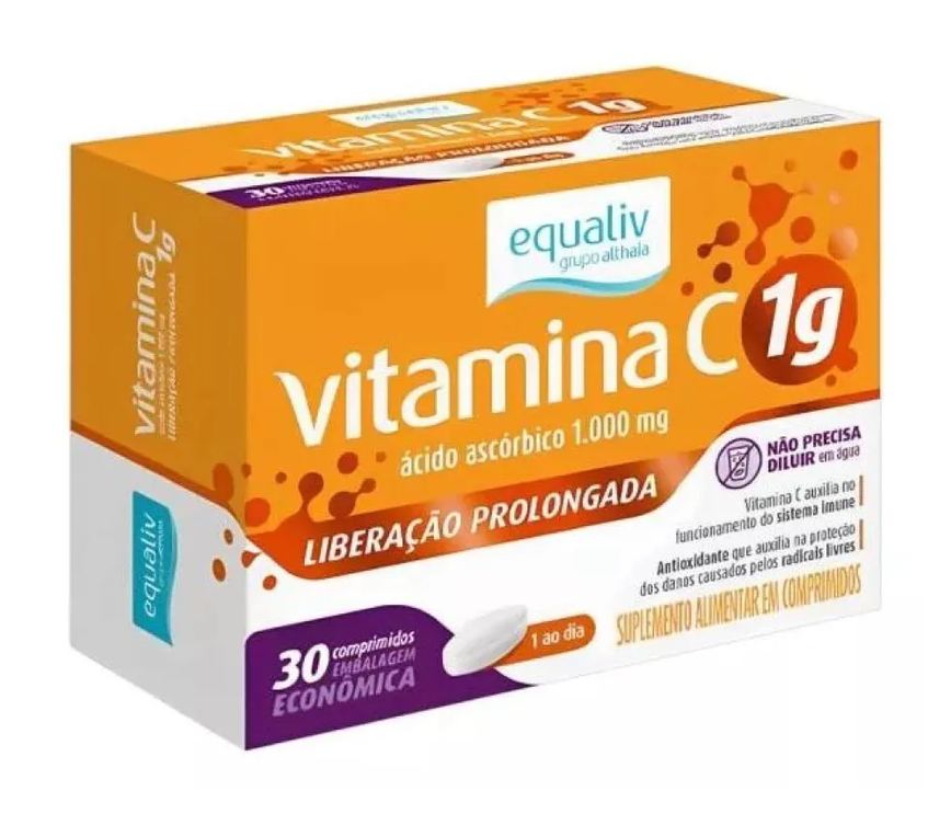 Vitamina C Ácido Ascórbico Equaliv 1g Imunidade 30comps