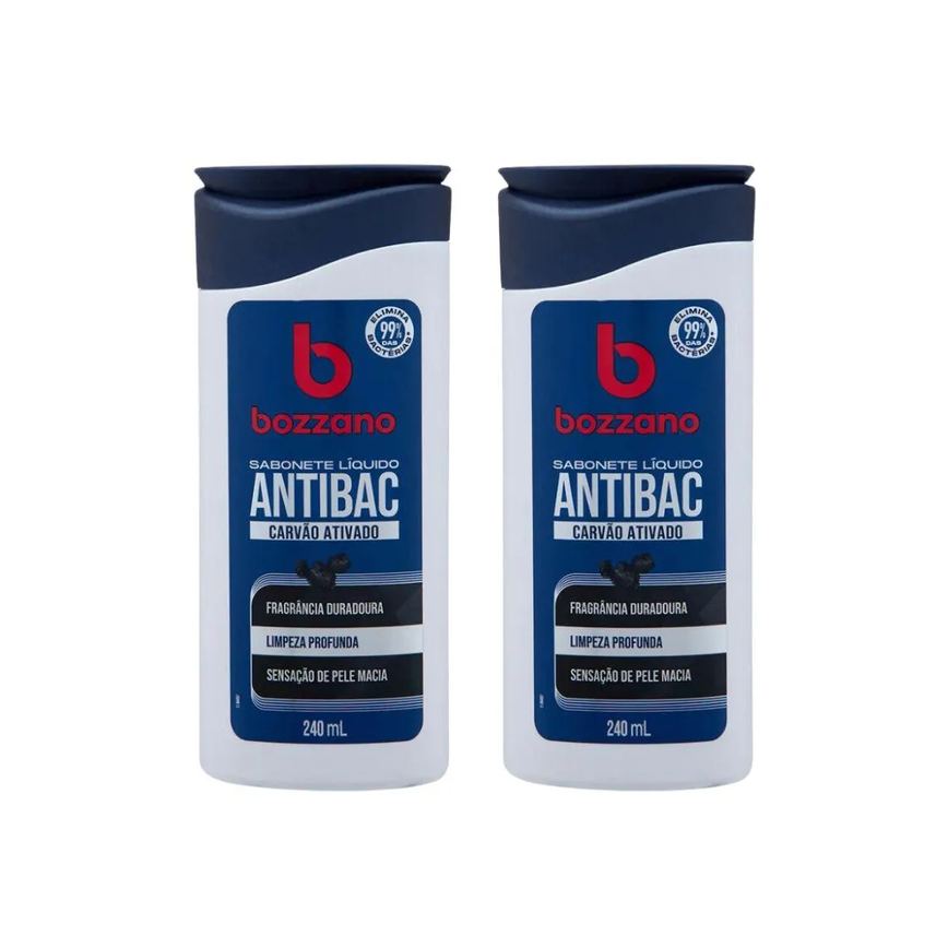 Sabonete Liquido Bozzano Carvao Ativado 240ml - Kit C/ 2un