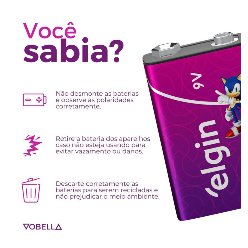 Bateria Recarregável 250mah 9v Sensor Controle Elgin