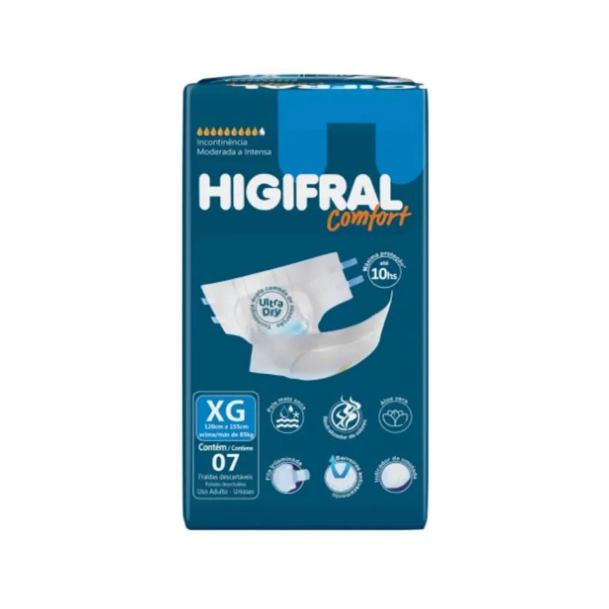 Fralda Geriátrica Adulto Comfort Tam Xg C07 Und – Higifral