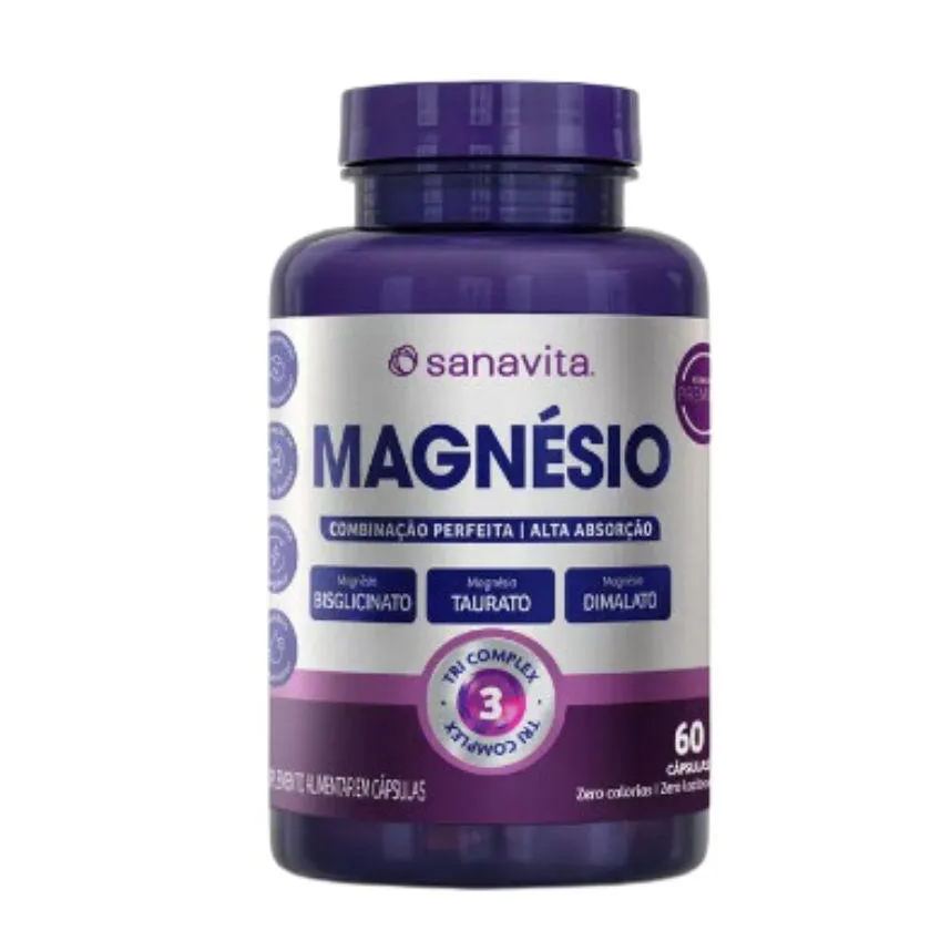 Magnésio Tri Complex - Bisgliciato + Taurato + Dimalato - Sanavita