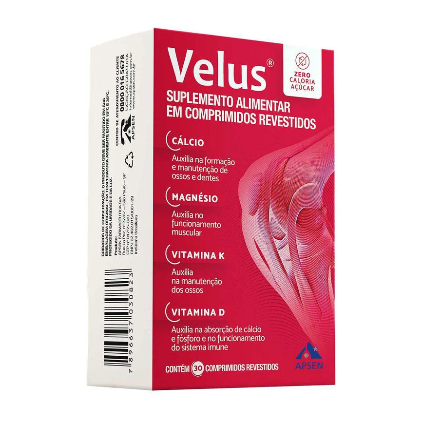 Magnésio Velus 30 comprimidos