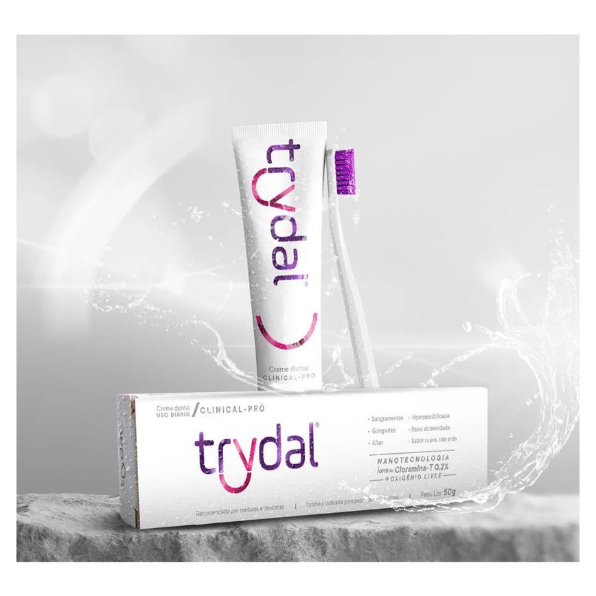 Creme Dental Trydal Clinical Nanotecnologia Cloramina-t 0,2% 50g