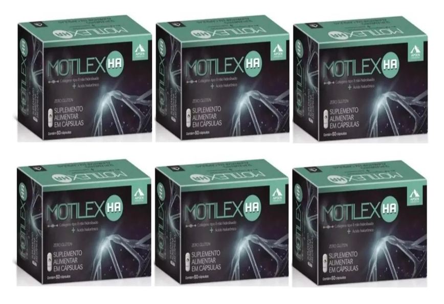 Motilex Ha Kit C/6 Caixas C/60 cápsulas Cada - Colágeno Tipo 2 + Ácido Hialurônico