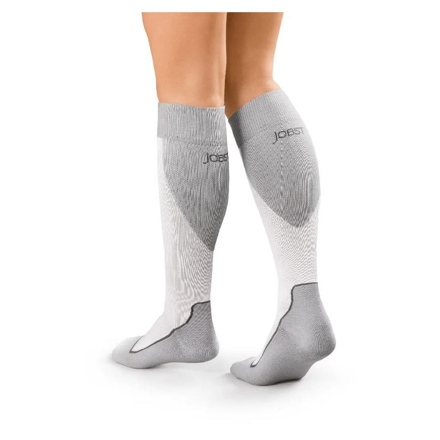 Meia de Compressão 3/4 Sport 20-30 mmHg - Cor: Branco/Cinza - Jobst G