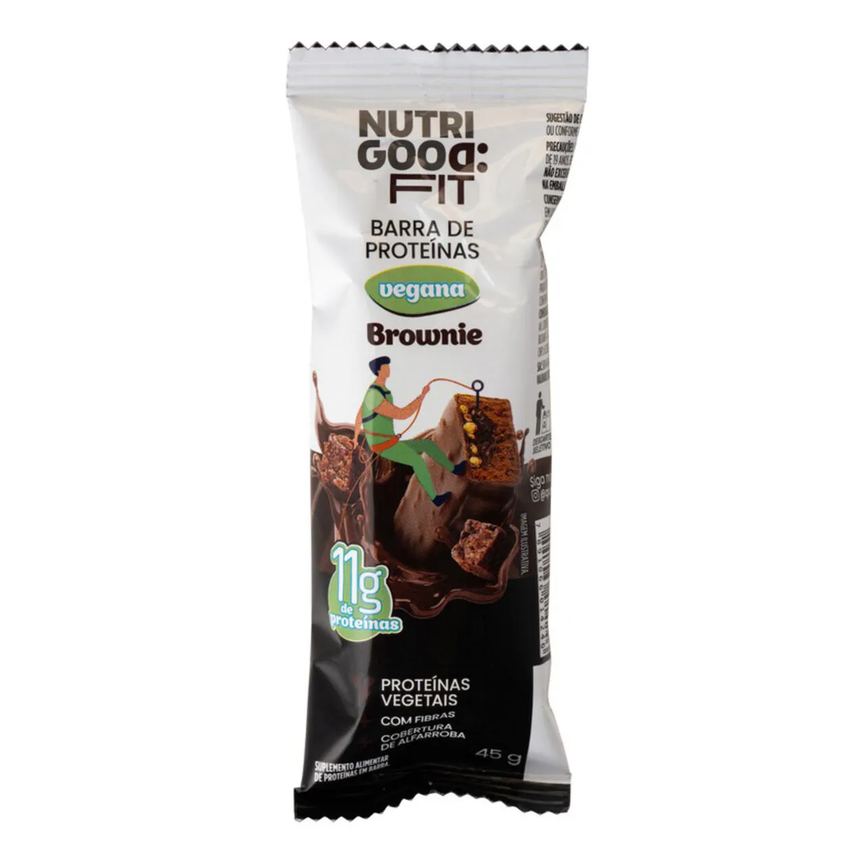 Barra de Proteínas Nutrigood Fit Brownie Vegana 45g