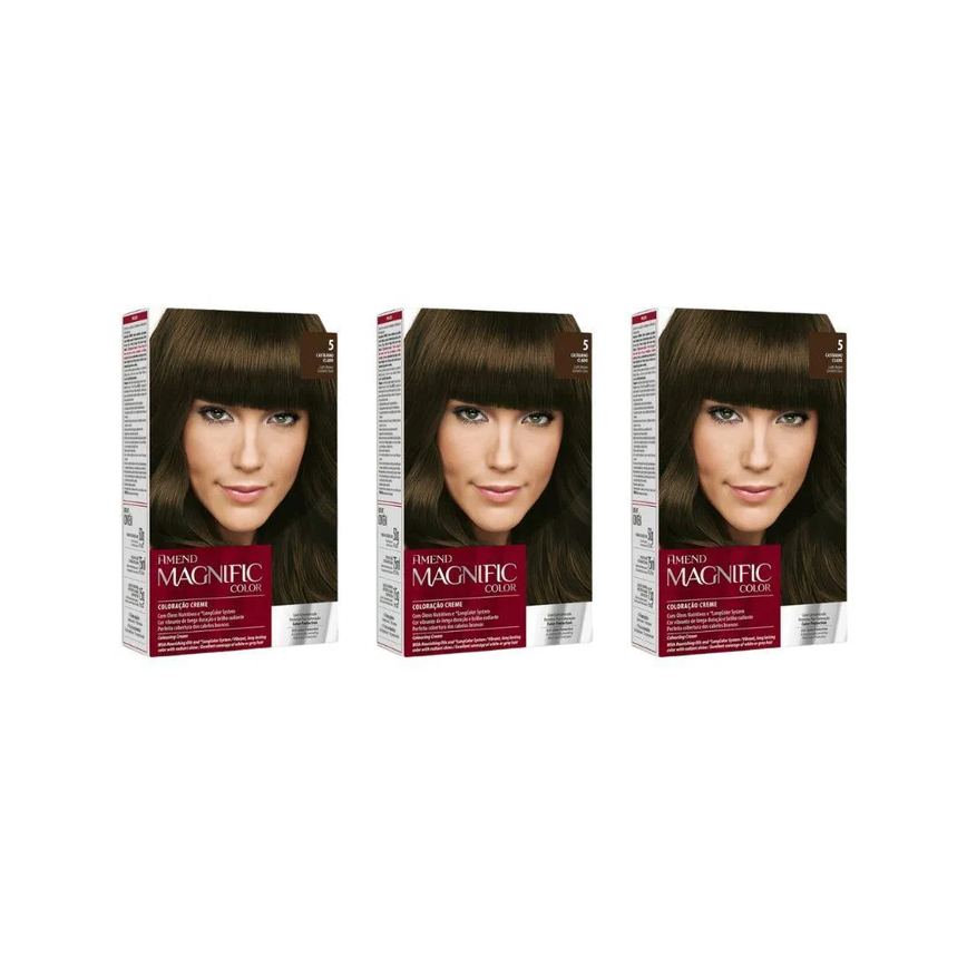 Coloraçao Amend Magnific Cr Perm 5.0 Cast Claro-Kit C/3un