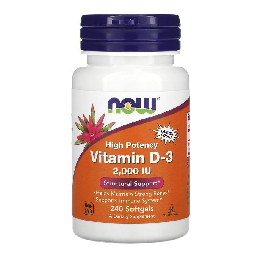 Vitamina D3 2.000 Ui 240 Softgels - Now Foods