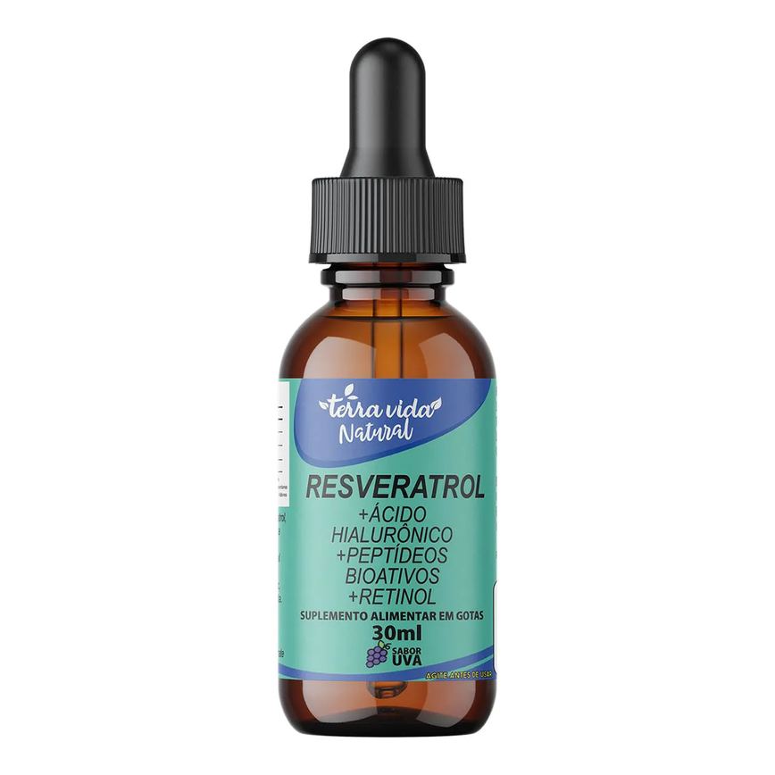 Resveratrol +Ácido Hialurônico +Colágeno +Vitamina A(Retinol) de 30ML Sabor UVA