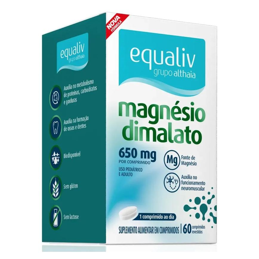 Suplemento Alimentar Equaliv Magnésio Dimalato Músculo 60cps