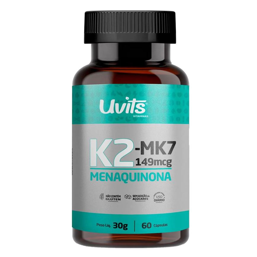 Vitamina K2 Mk7 149mcg 60 Cápsulas - Uvits Sem Sabor