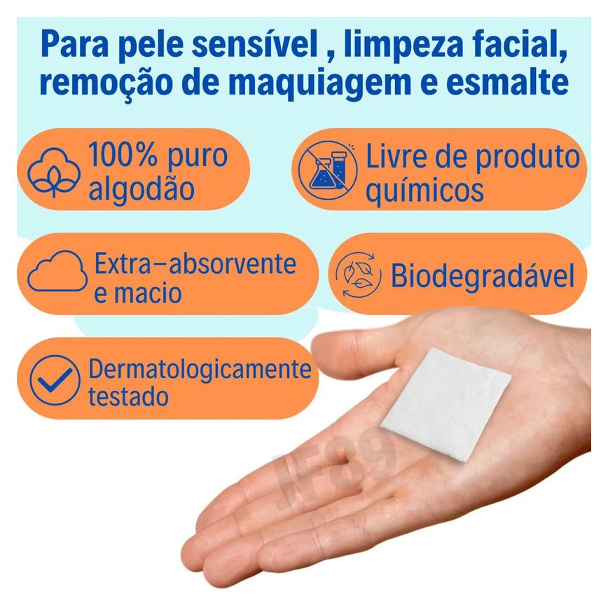 Algodão Prensado Quadrado Cremer Sem Perfume 500 Unidades