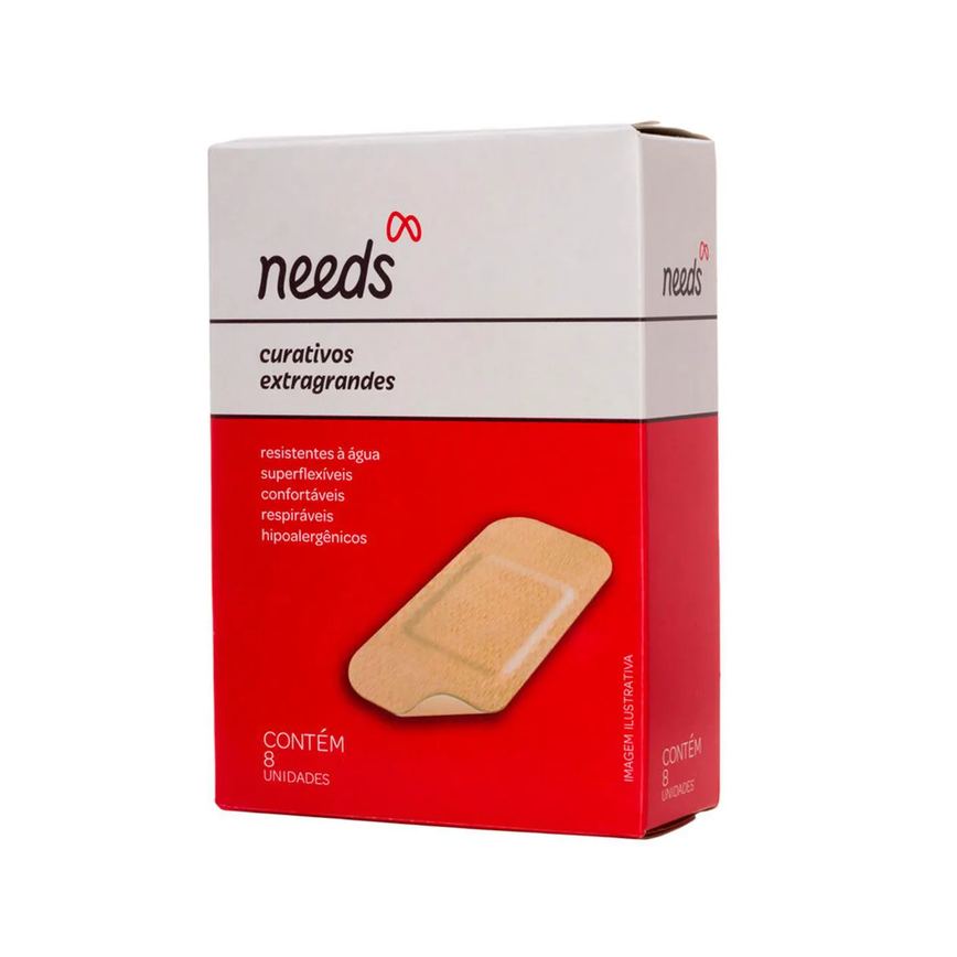 Curativo Extragrande Resistente à Água Needs 8 Unidades