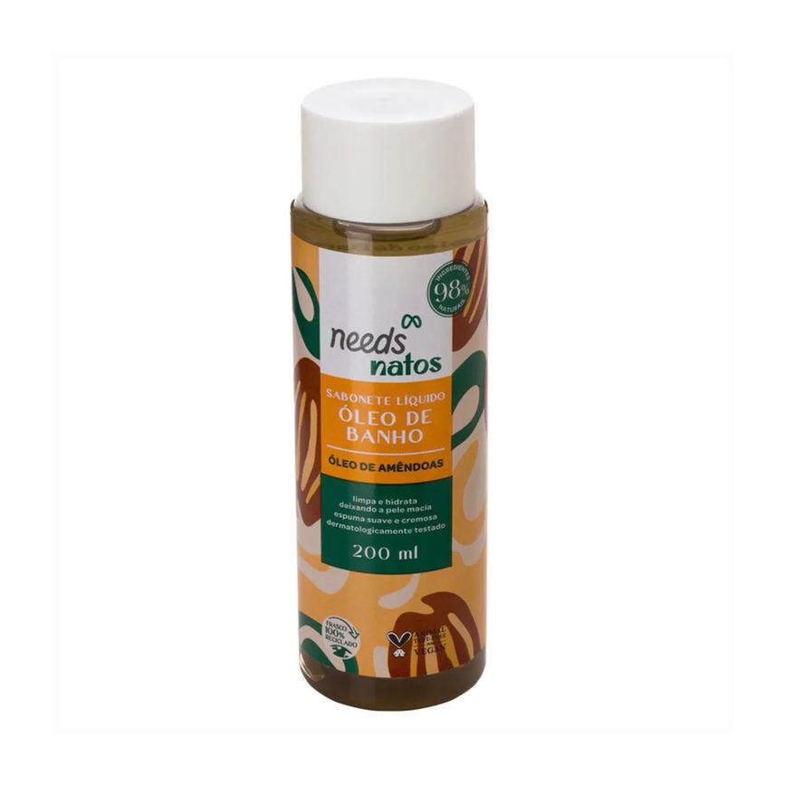 Sabonete Líquido Óleo de Banho Needs Natos Amêndoas 200ml