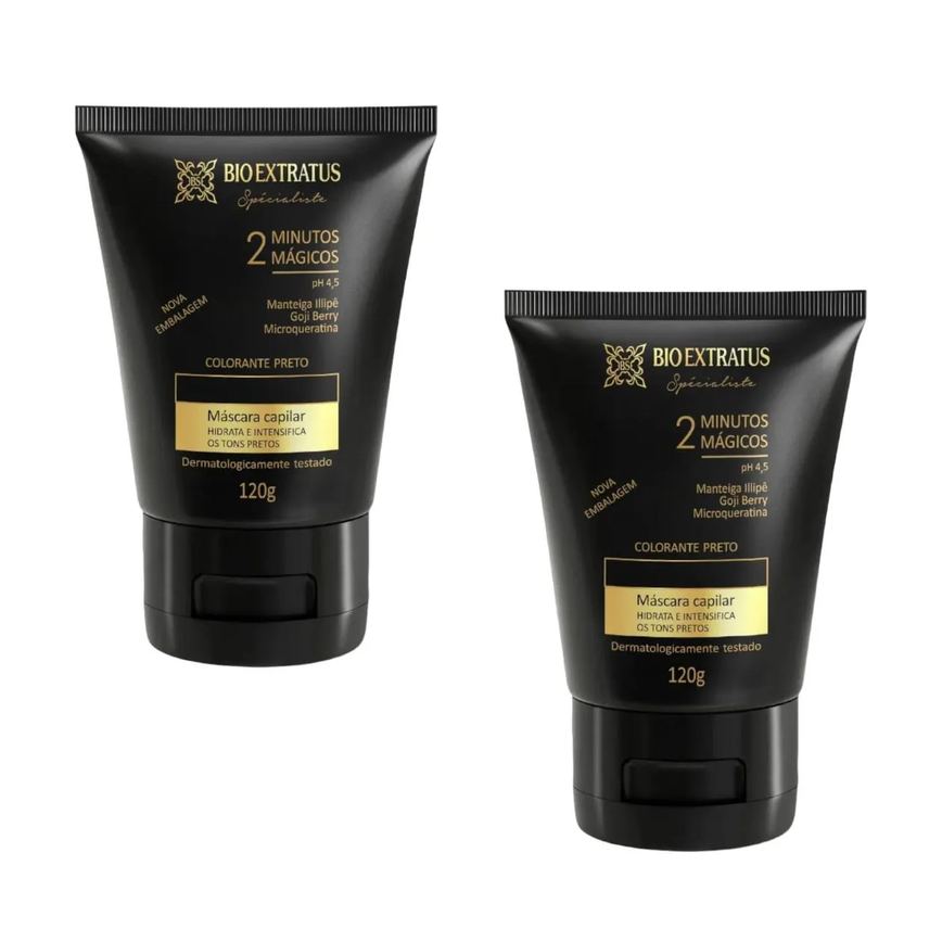 Kit 2 Mascaras Colorante Preta Reaviva A Cor e Trata 120 Gr