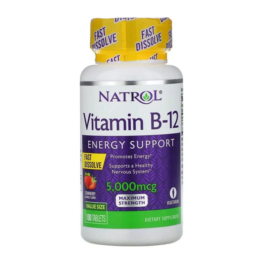 Vitamina B12 5000mcg 100 Tabletes Fast Dissolve - Natrol