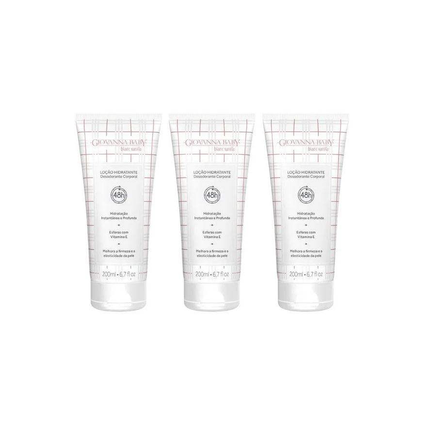 Hidratante Corporal Giovanna Baby 200ml Vanilla - Kit C / 3un