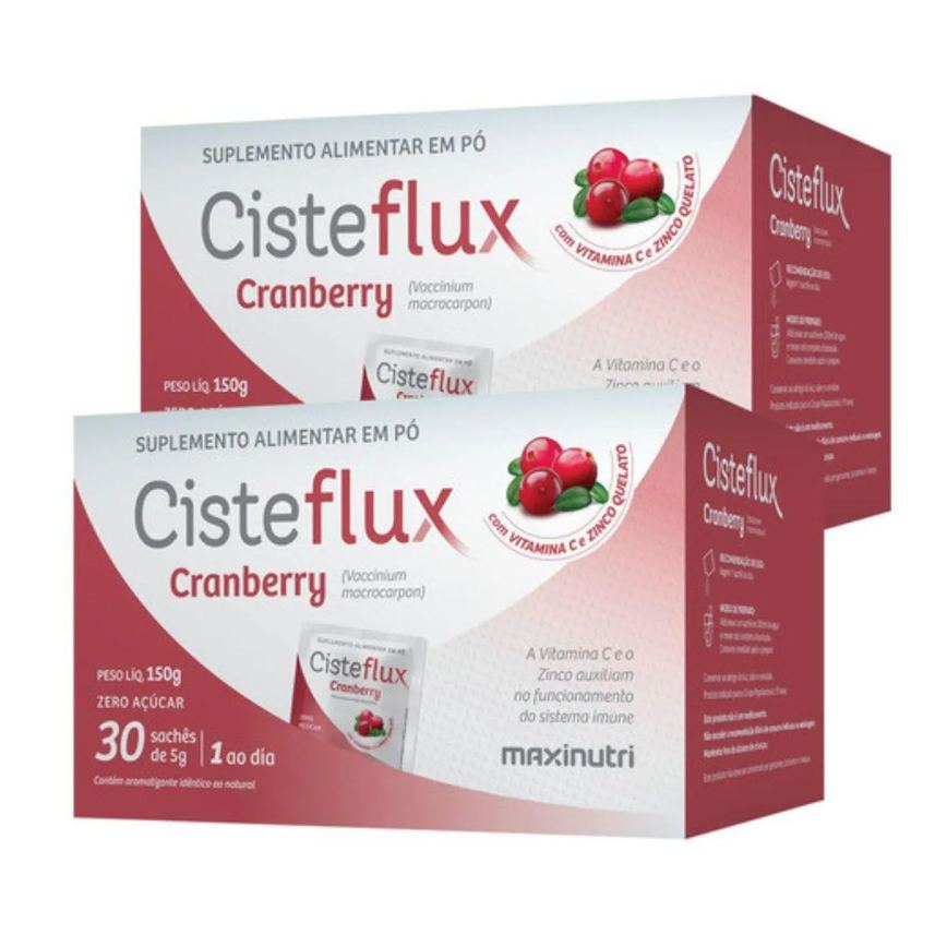 Kit2x -cisteflux Cramberry (30 Sachês de 5g) - Maxinutri