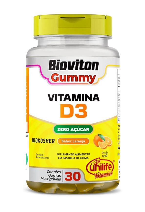 Vitamina D3 Bioviton - Sabor Laranja - 30 Gomas Mastigáveis