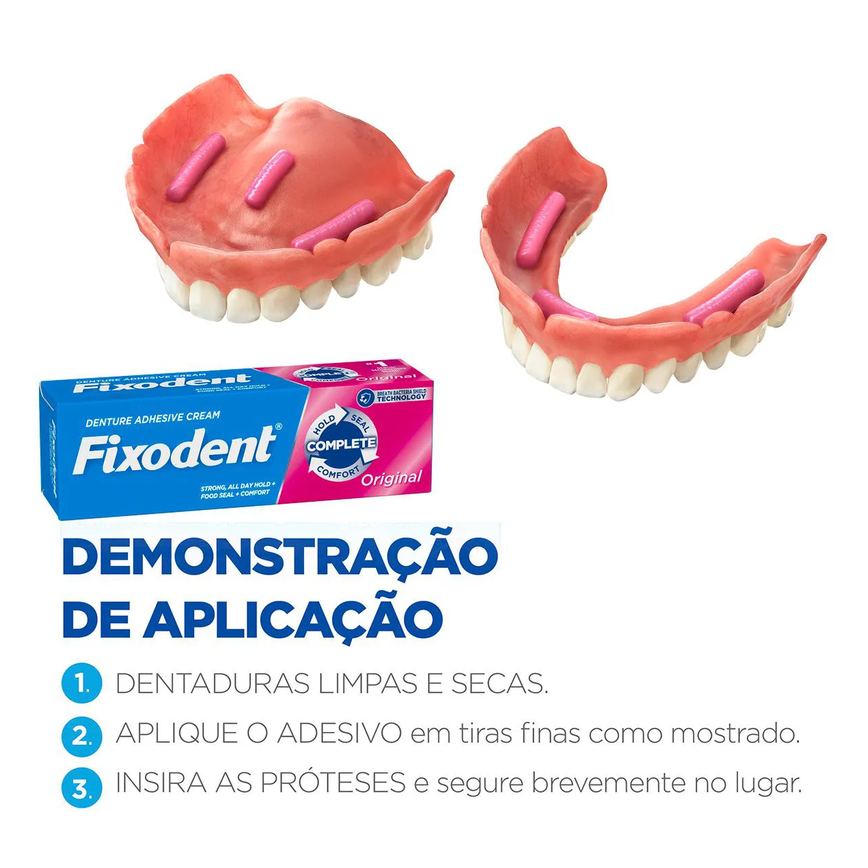 Creme Fixador de Dentadura Fixodent Original com 39g