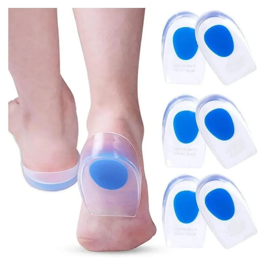 Palmilha Silicone Gel Sml Ortopédica Calcanhar Calcanheira Branco