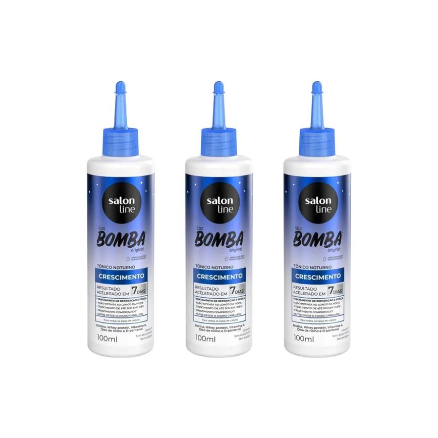 Tonico Capilar Salon Line 100ml Sos Bomba Original Notur - 3un