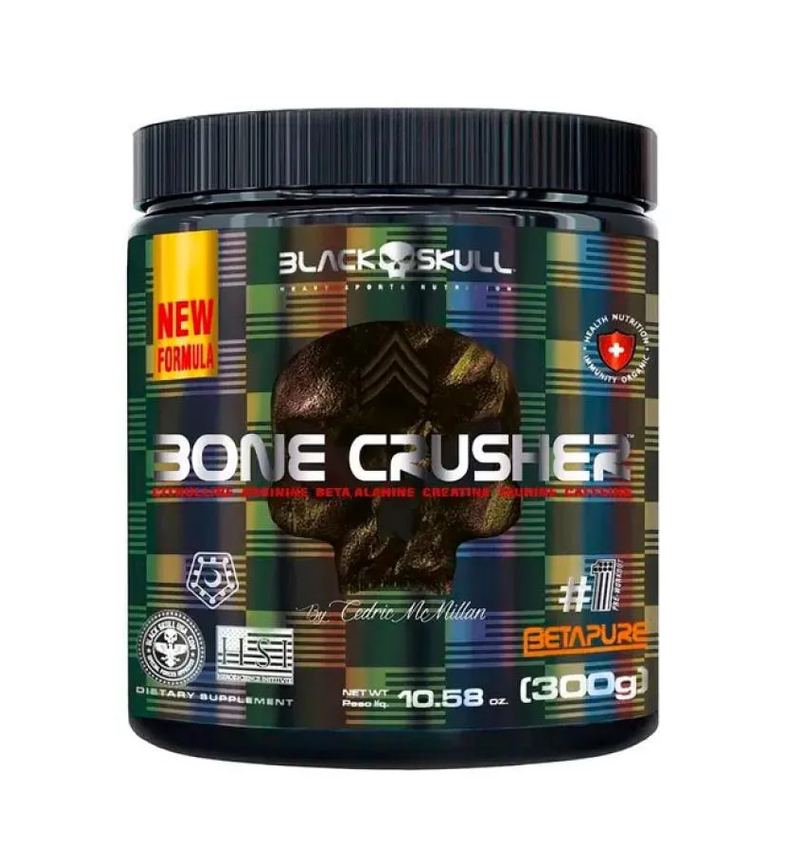 Pré-treino Bone Crusher 300g Frutas Limão - Black Skull