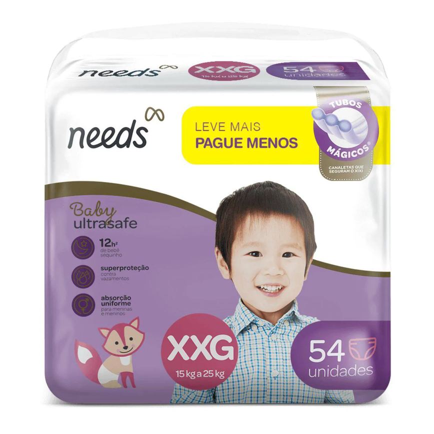 Fralda Needs Baby Ultrasafe XXG 54 Unidades