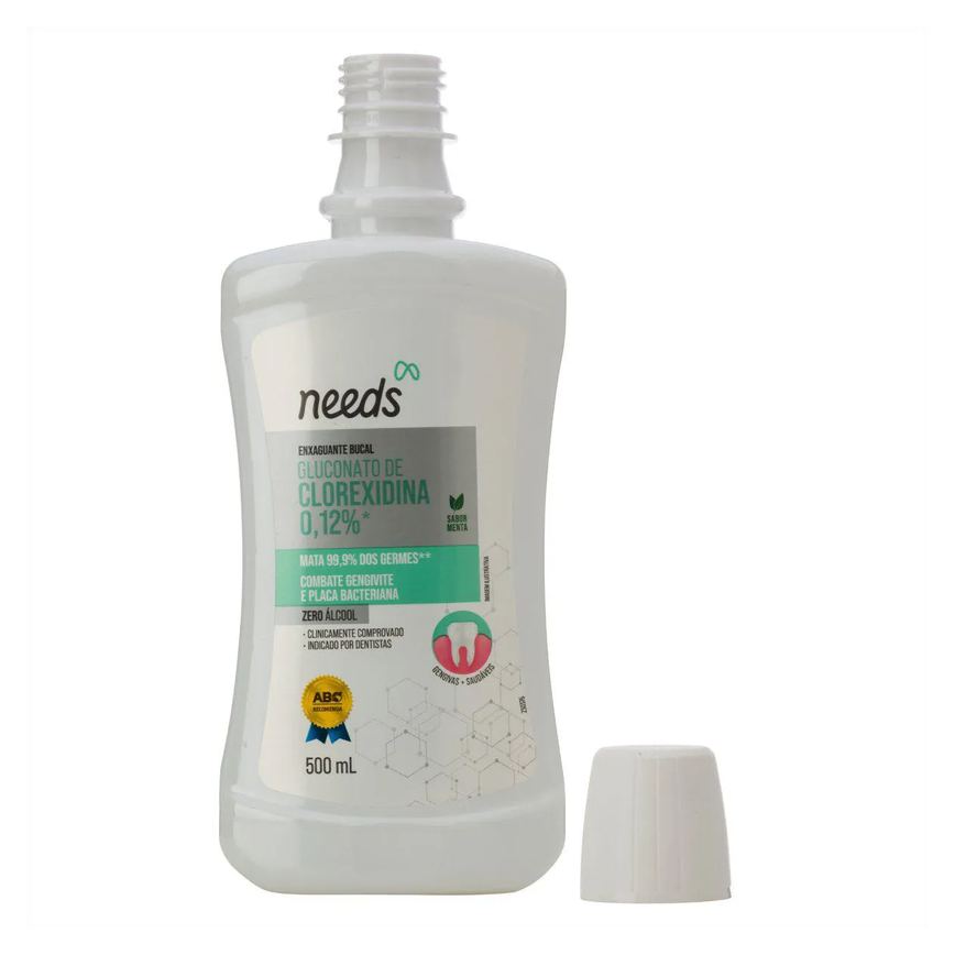 Enxaguante Bucal Needs Clorexidina 0,12% Menta Sem Álcool 500ml