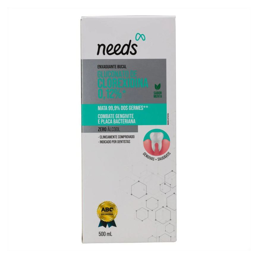 Enxaguante Bucal Needs Clorexidina 0,12% Menta Sem Álcool 500ml