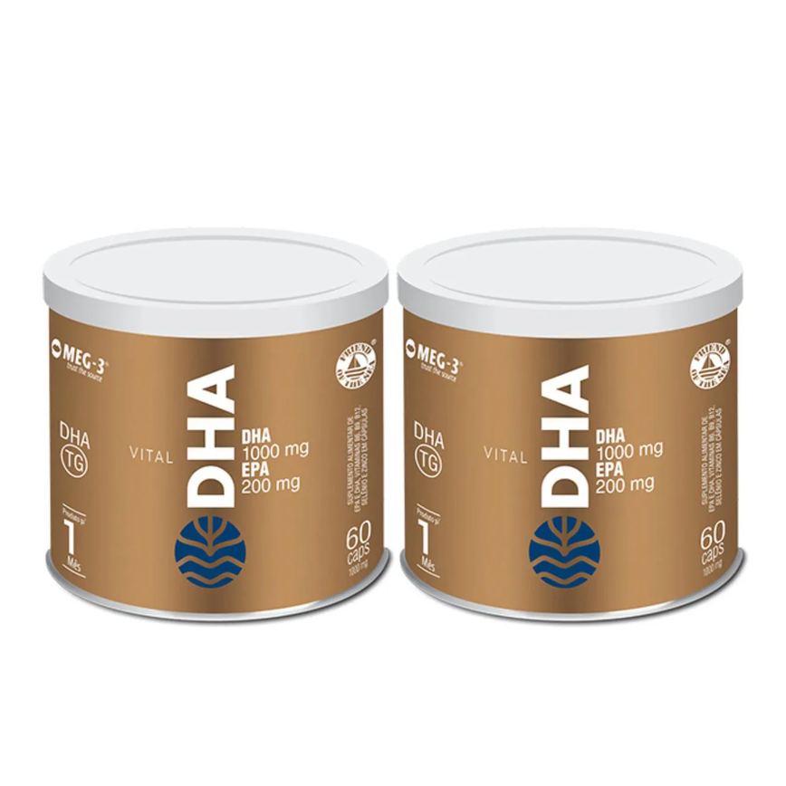2x Vital Dha 1000mg Epa 200mg 60 cápsulas sem Sabor